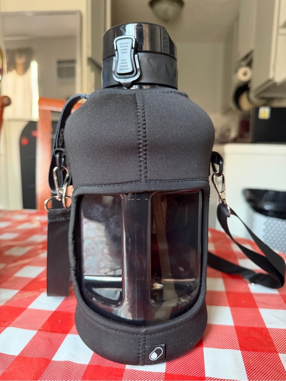 H2O Capsule 2.2L Half Gallon Water Bottle w/ Storage Sleeve and Removable straw